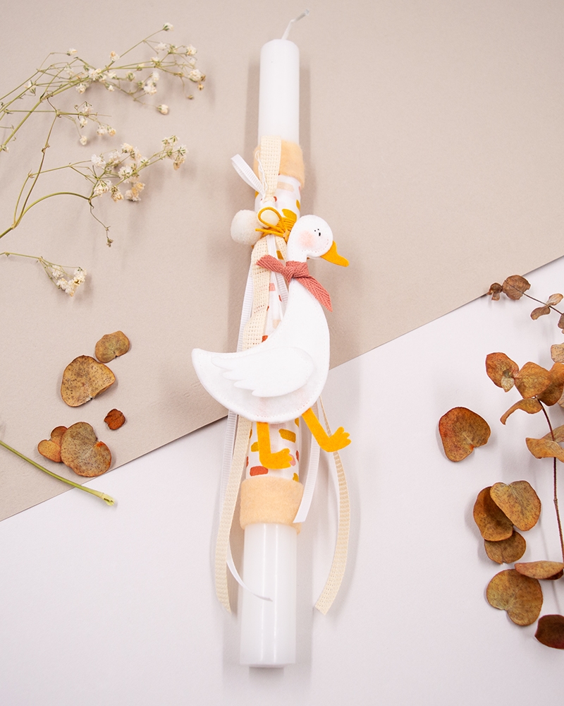 Χειροποίητη Πασχαλινή λαμπάδα με παιχνίδι χήνα