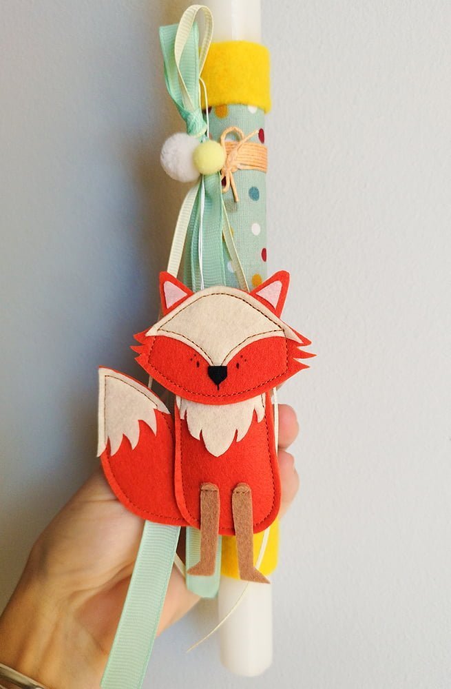 Χειροποίητη Πασχαλινή λαμπάδα με παιχνίδι αλεπού