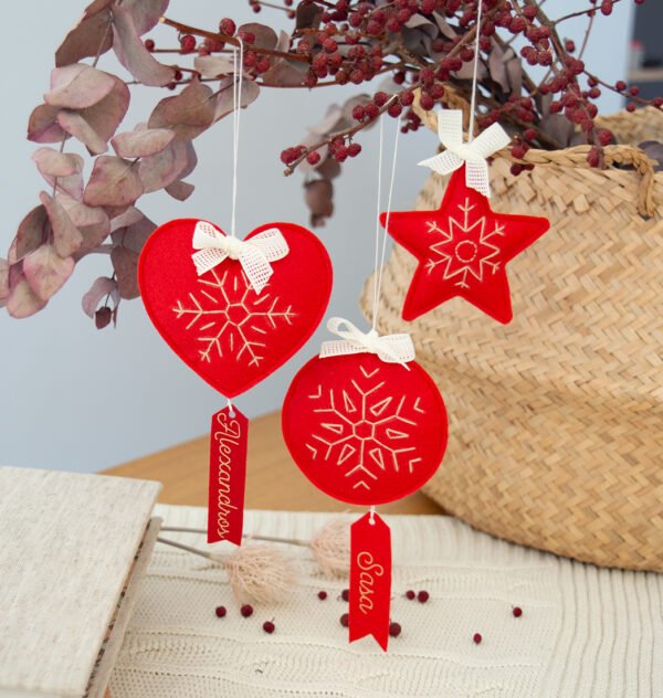 Χριστουγεννιάτικα Στολίδια - Κόκκινες Χιονονιφάδες